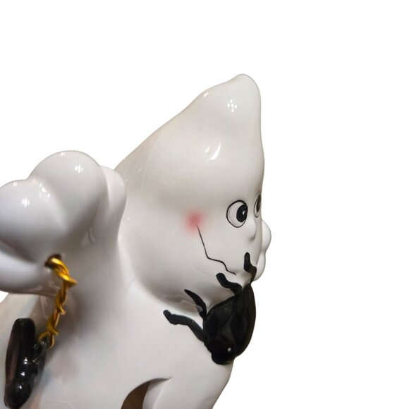 Ceramic Ghost and Spider Tea Light Holder Halloween Decor Candleholder - Picture 15 of 16